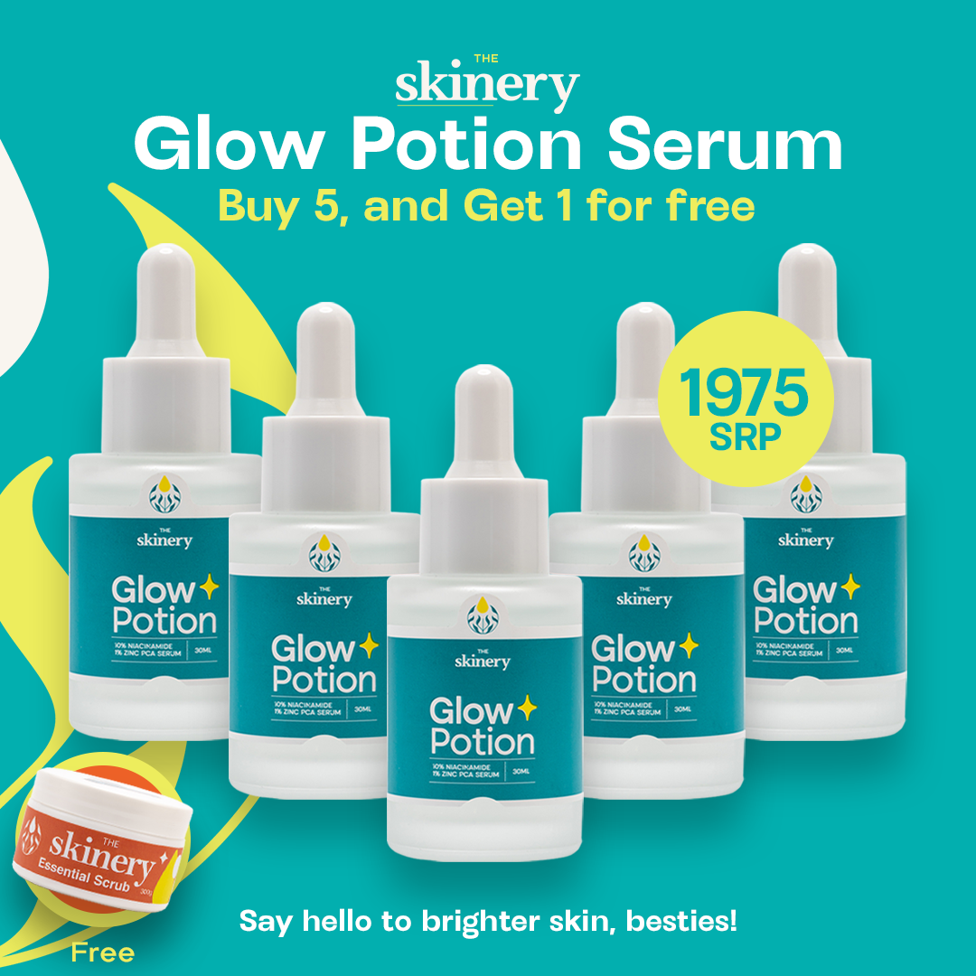 The Skinery Glow Potion  Niacinamide 10% + Zinc 1% 30ml Bundle of 5 Get 1 The Skinery Essential Scrub 300g for FREE