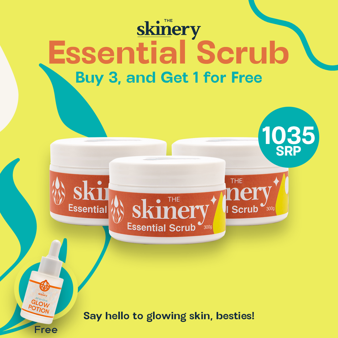 The Skinery Essential Scrub 300g Bundle of 3, and Get 1 The Skinery All in One Glow Potion 30ml for FREE
