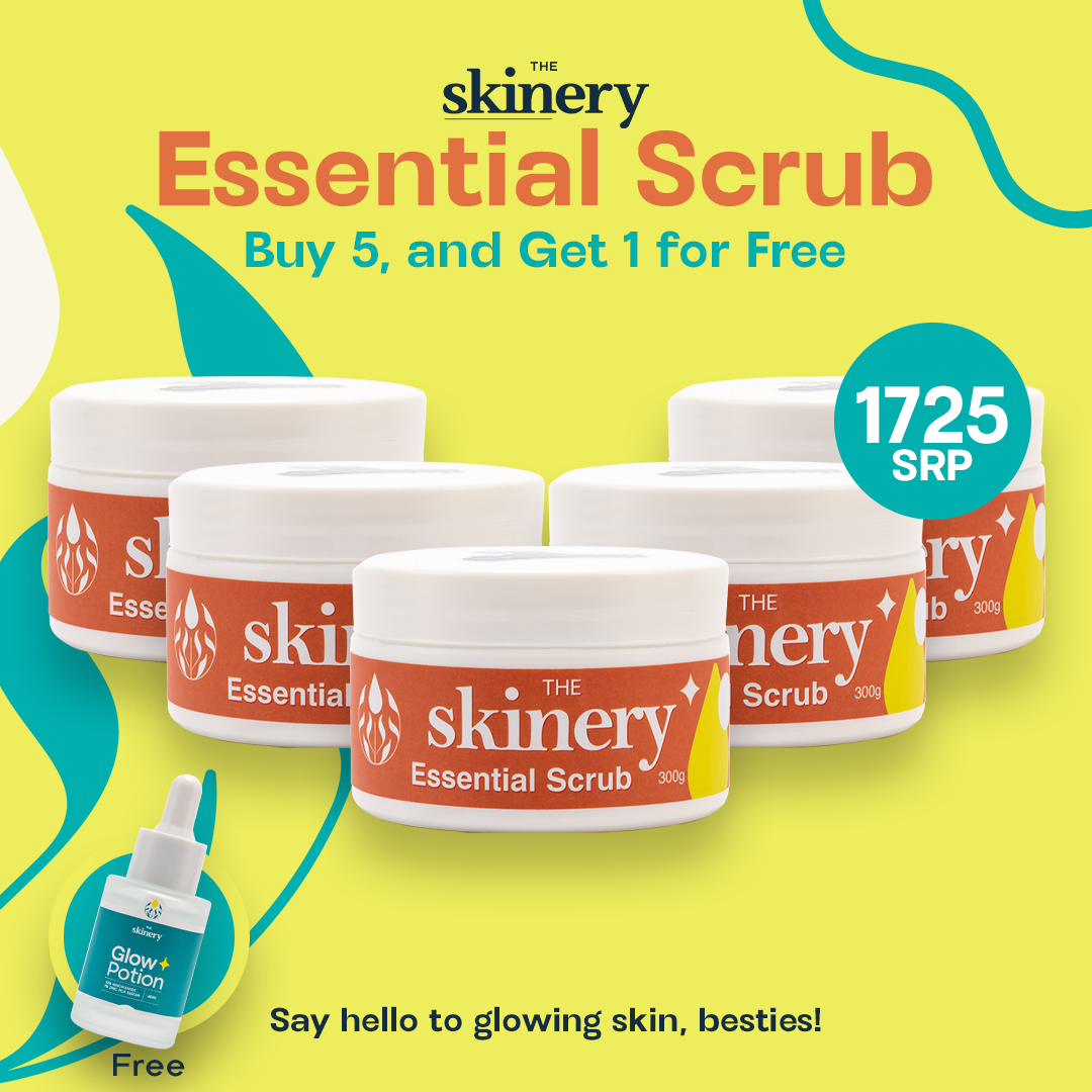 The Skinery Essential Scrub 300g Bundle of 5, and Get 1 The Skinery Glow Potion 30ml for FREE